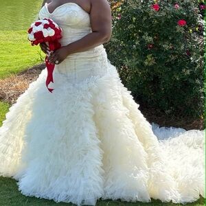 Winnie Couture dress, cream color, size 22 but customized to size 18-20